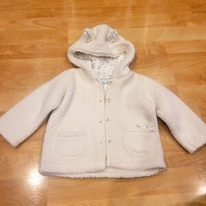 Babaluno sherpa hooded baby winter coat size 9-12 months